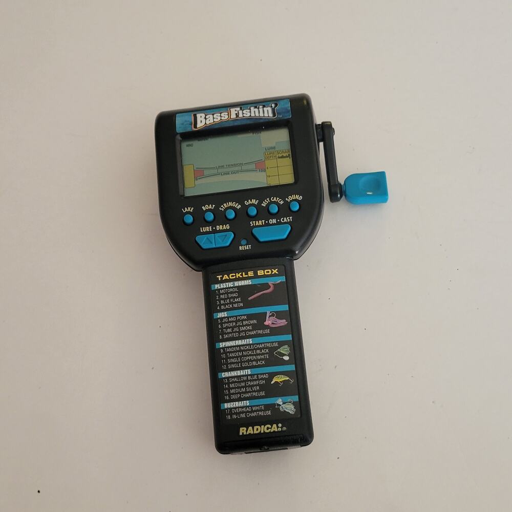 Vintage 1996 Radica Bass Fishin Handheld Electronic Game Model 3732 Retro Works